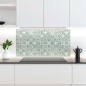 Preview: Küchenrückwand Platte Mediterrane Diamantmuster in Türkis & Rot Artikelbild 2