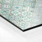 Preview: Küchenrückwand Platte Mediterrane Diamantmuster in Türkis & Rot Hover-Bild