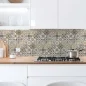 Preview: Küchenrückwand Platte Erdiges Olivgrün & Zartes Salbeigrün Patchwork Hauptbild 1