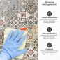 Preview: Küchenrückwand Platte Erdiges Olivgrün & Zartes Salbeigrün Patchwork Produktdetailbild 3: Reinigung leicht gemacht!