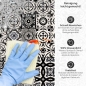 Preview: Küchenrückwand Platte Vintage Azulejo Black & White Produktdetailbild 3: Reinigung leicht gemacht!