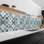 Preview: Küchenrückwand Platte Türkis Schwarz Patchwork Kachel Look Artikelbild 1