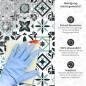 Preview: Küchenrückwand Platte Türkis Schwarz Patchwork Kachel Look Produktdetailbild 3: Reinigung leicht gemacht!