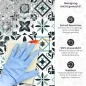 Preview: Küchenrückwand Platte Türkis Schwarz Patchwork Kachel Look Produktdetailbild 3: Reinigung leicht gemacht!