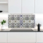 Preview: Küchenrückwand Platte Lavendel‑Olive Mosaik im Azulejo‑Stil Hauptbild 1