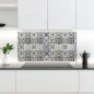 Preview: Küchenrückwand Platte Lavendel‑Olive Mosaik im Azulejo‑Stil Hauptbild 1