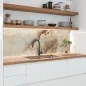 Preview: Küchenrückwand Platte Naturstein Marmor in Creme & Kupfer Artikelbild 1