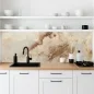 Preview: Küchenrückwand Platte Naturstein Marmor in Creme & Kupfer Hauptbild 1