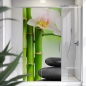Preview: Sichtschutzfolie Dusche | Orchidee, Bambus und Stein