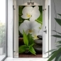 Preview: Sichtschutzfolie Dusche | Orchidee mit Balance-Stein und Bambus
