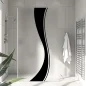 Preview: Sichtschutzfolie Dusche Schwarze Wellenlinien