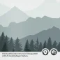 Preview: Türfolie Bergpanorama & sanfter Tannenwald Detailbild 2