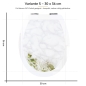 Preview: Wc-Deckel Aufkleber Marmoroptik mit Blumen Variante 30 x 36 cm