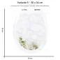 Preview: Wc-Deckel Aufkleber Marmoroptik mit Blumen Variante 30 x 36 cm