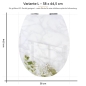Preview: Wc-Deckel Aufkleber Marmoroptik mit Blumen Variante 38 x 44 cm