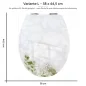 Preview: Wc-Deckel Aufkleber Marmoroptik mit Blumen Variante 38 x 44 cm