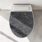Preview: Wc-Deckel Aufkleber Marmoroptik Anthrazit mit goldenen Akzenten Artikelbild 1