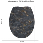 Preview: Wc-Deckel Aufkleber Marmoroptik Anthrazit mit goldenen Akzenten Variante 38 x 44 cm