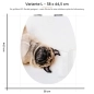 Preview: WC-Deckel Aufkleber Mops Variante 38 x 44 cm