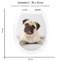 Preview: WC-Deckel Aufkleber Mops Puppy Variante 30 x 36 cm