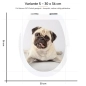 Preview: WC-Deckel Aufkleber Mops Puppy Variante 30 x 36 cm
