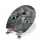Preview: WC-Deckel Aufkleber graue Katze mit blauen Augen Artikelbild 2