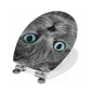 Preview: WC-Deckel Aufkleber graue Katze mit blauen Augen Artikelbild 2