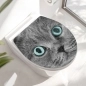 Preview: WC-Deckel Aufkleber graue Katze mit blauen Augen Hauptbild