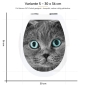 Preview: WC-Deckel Aufkleber graue Katze mit blauen Augen Variante 30 x 36 cm