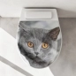Preview: WC-Deckel Aufkleber britische Katze Artikelbild 1