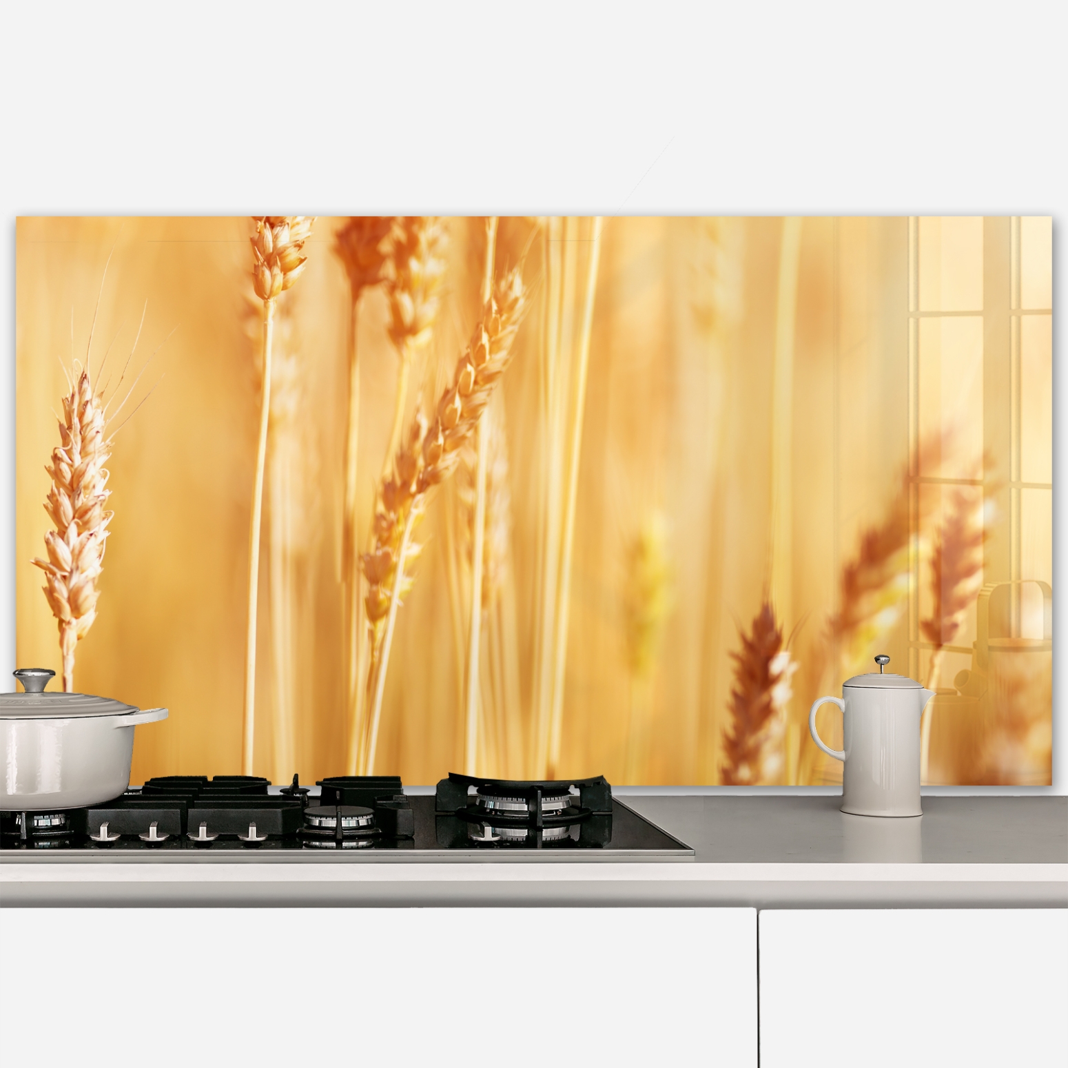 Küchenrückwand Glas goldene Weizen