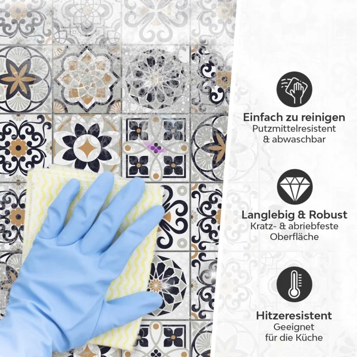 Fliesenaufkleber Patchwork Kacheln Detailbild 1 mit Produkteigenschaften