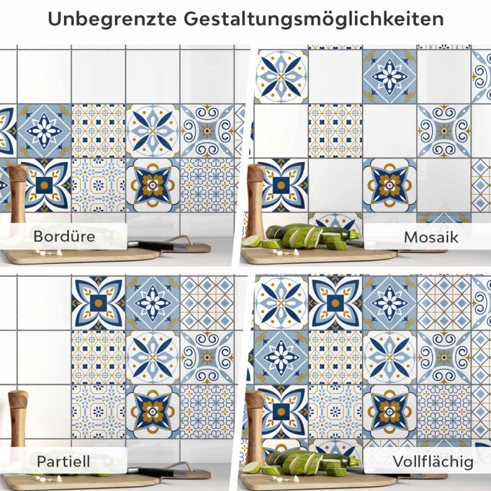 Fliesenaufkleber Maritim Anwendungsmöglichkeiten in Collage Bild 1