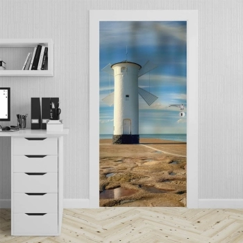 glastür folie windmühle am strand bild 3