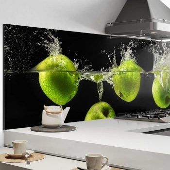 Küchenrückwand Aluverbund Äpfel im Wasser Bild 1