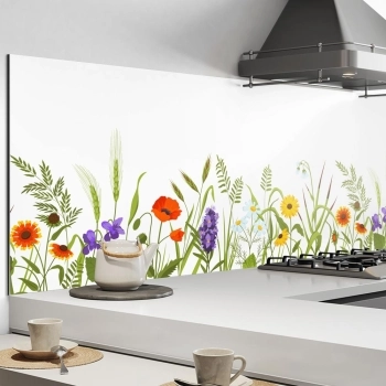 Küchenrückwand Aluverbund aquarell Blumen
