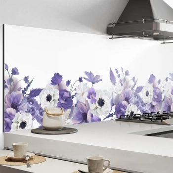 Küchenrückwand Aluverbund aquarell lila Blumen
