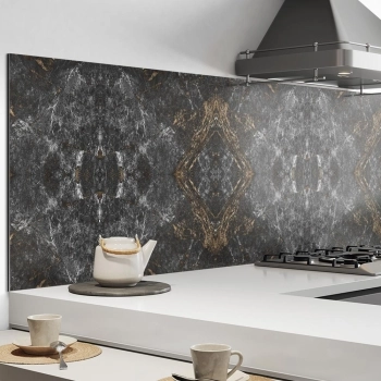 Küchenrückwand Aluverbund Black Marmor Bild 2