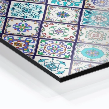 Küchenrückwand Aluverbund blau portugiesisches Mosaik Bild 1