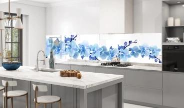 Küchenrückwand Aluverbund blaue Orchidee Bild 3