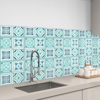 Küchenrückwand Aluverbund Bohemia Tiles Blue Bild 3