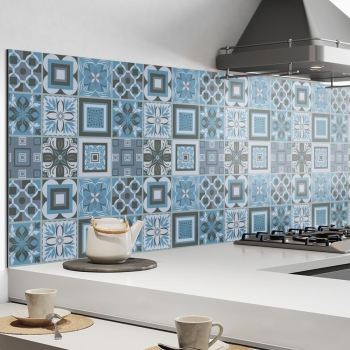 Küchenrückwand Aluverbund Boho Tiles Blue Bild 2