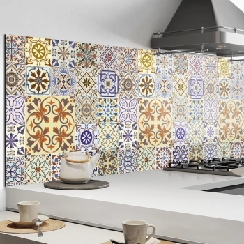 Küchenrückwand Aluverbund braun beige Mosaik Bild 2
