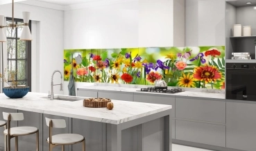 Küchenrückwand Aluverbund bunte Blumen Bild 3