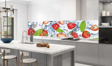 Küchenrückwand Aluverbund Erdbeere Minze Bild 3