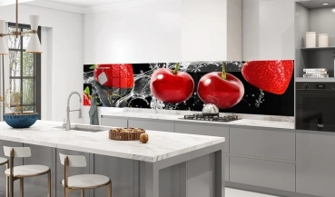 Küchenrückwand Aluverbund Kirsche mit Erdbeeren Bild 3