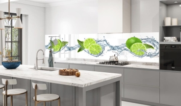 Küchenrückwand Aluverbund Limetten im Wasser Bild 3