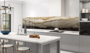 Küchenrückwand Aluverbund Marmor Goldoptik Bild 3