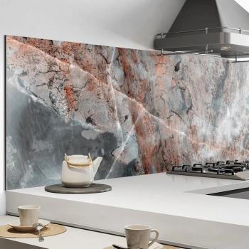 Küchenrückwand Aluverbund Marmor rostig Bild 2