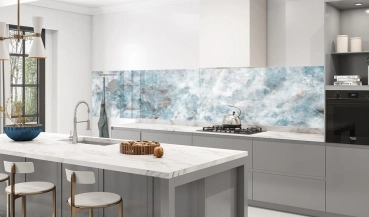 Küchenrückwand Aluverbund Marmoroptik blau Bild 3
